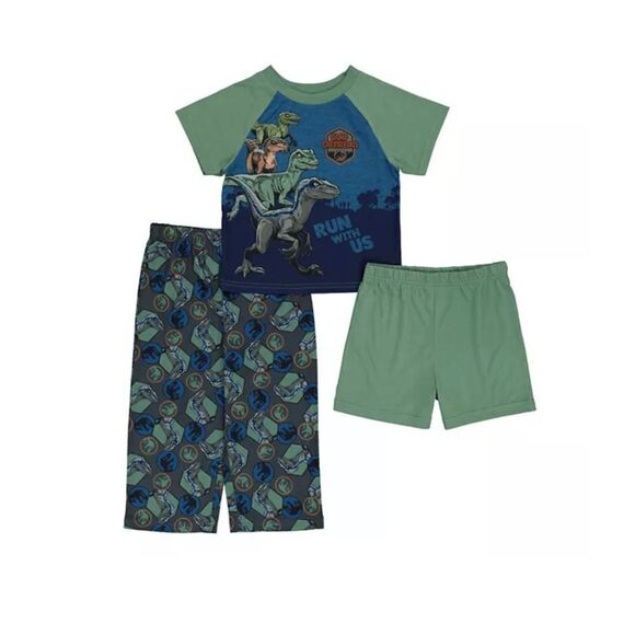 Jurassic World Boys 4T Dinosaur Camp 3-Piece Pajama Set - Picture 4 of 4